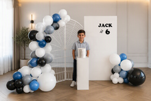 Load image into Gallery viewer, Kids Birthday BOY - 2 x backdrop, balloons &amp; cake stand - HIRE ONLY
