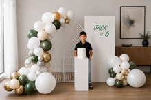 Load image into Gallery viewer, Kids Birthday BOY - 2 x backdrop, balloons &amp; cake stand - HIRE ONLY
