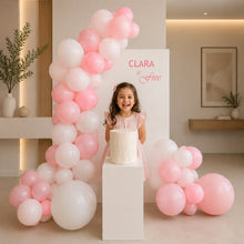 Load image into Gallery viewer, Kids Birthday GIRL - Small backdrop, balloons &amp; cake stand - HIRE ONLY

