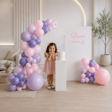 Load image into Gallery viewer, Kids Birthday GIRL - 2 x backdrop, balloons &amp; cake stand - HIRE ONLY
