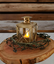 Load image into Gallery viewer, Small Rustic Golden lantern - HIRE ONLY
