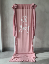 Load image into Gallery viewer, Oh Baby Dusty pink &amp; White Fabric Welcome Sign - HIRE ONLY
