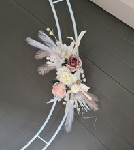 Load image into Gallery viewer, Boho blush romantic flowers x 2 &amp; round backdrop - HIRE ONLY
