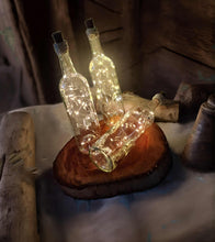 Load image into Gallery viewer, Boho Lace - Glass bottles with fairy lights - HIRE ONLY

