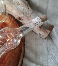 Load image into Gallery viewer, Boho Lace - Glass bottles with fairy lights - HIRE ONLY
