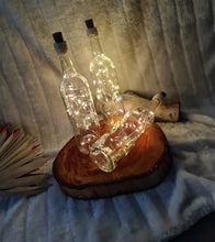 Load image into Gallery viewer, Boho Lace - Glass bottles with fairy lights - HIRE ONLY
