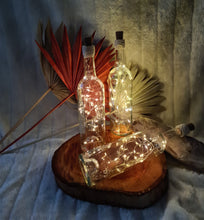 Load image into Gallery viewer, Boho Lace - Glass bottles with fairy lights - HIRE ONLY
