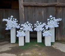 Load image into Gallery viewer, White floor / plinth flowers MEDIUM – 2 available - HIRE ONLY
