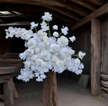 Load image into Gallery viewer, White floor / plinth flowers LARGE – 4 available - HIRE ONLY
