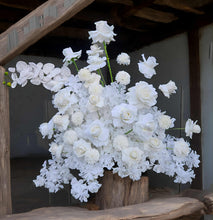 Load image into Gallery viewer, White floor / plinth flowers LARGE – 4 available - HIRE ONLY
