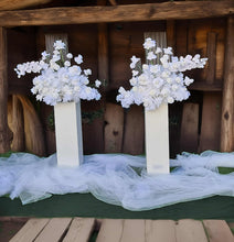 Load image into Gallery viewer, White floor / plinth flowers LARGE – 4 available - HIRE ONLY
