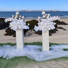 Load image into Gallery viewer, White floor / plinth flowers LARGE – 4 available - HIRE ONLY
