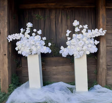 Load image into Gallery viewer, White floor / plinth flowers LARGE – 4 available - HIRE ONLY
