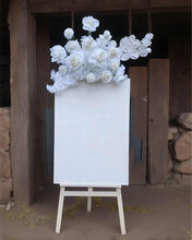 Load image into Gallery viewer, White hanging flowers MEDIUM - backdrop / arbour / easel - HIRE ONLY

