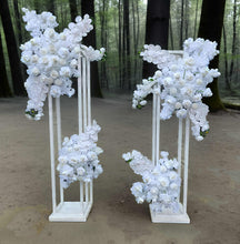 Load image into Gallery viewer, White hanging flowers MEDIUM - backdrop / arbour / easel - HIRE ONLY

