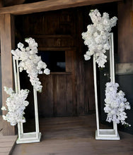 Load image into Gallery viewer, White stands and white hanging flowers package - Basic - HIRE ONLY
