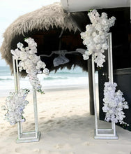 Load image into Gallery viewer, White stands and white hanging flowers package - Basic - HIRE ONLY
