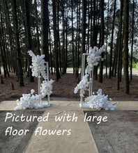 Load image into Gallery viewer, White stands and white hanging flowers package - Basic - HIRE ONLY
