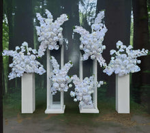 Load image into Gallery viewer, White stands and white hanging flowers package - Advanced - HIRE ONLY
