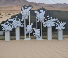 Load image into Gallery viewer, White stands and white hanging flowers package - Deluxe - HIRE ONLY
