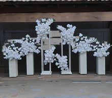 Load image into Gallery viewer, White stands and white hanging flowers package - Deluxe - HIRE ONLY
