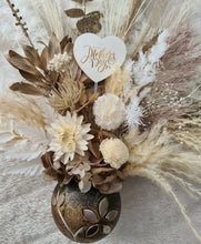 Load image into Gallery viewer, Boho neutral preserved Mother&#39;s Day flowers in unique pot
