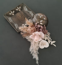 Load image into Gallery viewer, Boho neutral preserved rose Mother&#39;s day flowers in unique pot &amp; tray
