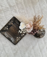 Load image into Gallery viewer, Boho neutral preserved rose Mother&#39;s day flowers in unique pot &amp; tray
