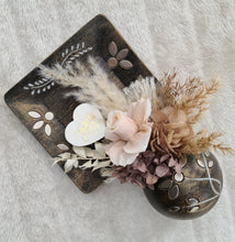 Load image into Gallery viewer, Boho neutral preserved rose Mother&#39;s day flowers in unique pot &amp; tray
