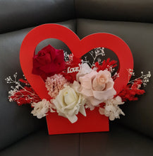 Load image into Gallery viewer, Love heart basket with everlasting flowers
