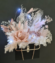 Load image into Gallery viewer, Valentines Gift – Boho blush rose in Elegant bag with lights
