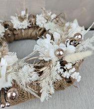 Load image into Gallery viewer, Preserved everlasting flowers Christmas wreath with lights
