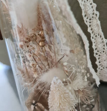 Load image into Gallery viewer, Boho everlasting flowers in conical bottle with lights – Xmas gift
