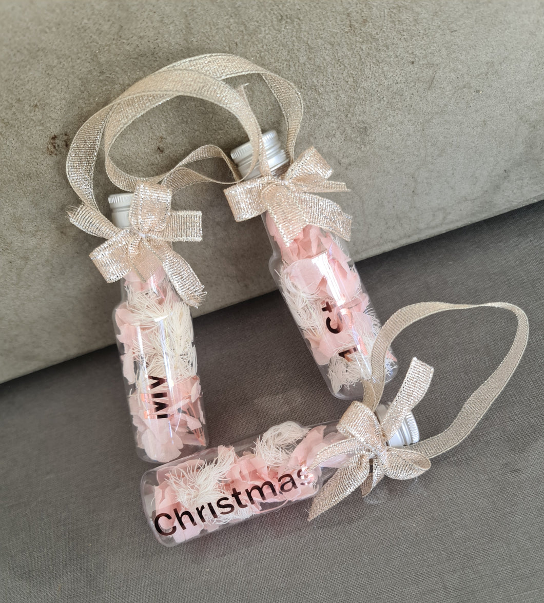 My 1st Christmas baby gift  – set of 3 preserved flowers bottles – XMAS53