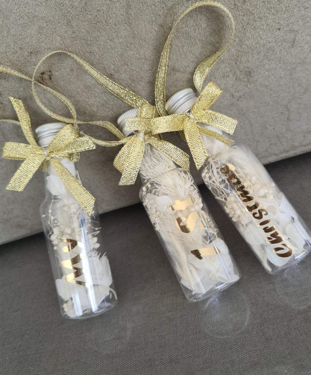 My 1st Christmas baby gift – set of 3 preserved flowers bottles – XMAS57