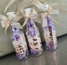 Load image into Gallery viewer, My 1st Christmas baby gift – set of 3 preserved flowers bottles – XMAS60
