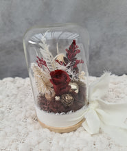 Load image into Gallery viewer, Preserved flowers Mini Christmas glass dome – Mini rose
