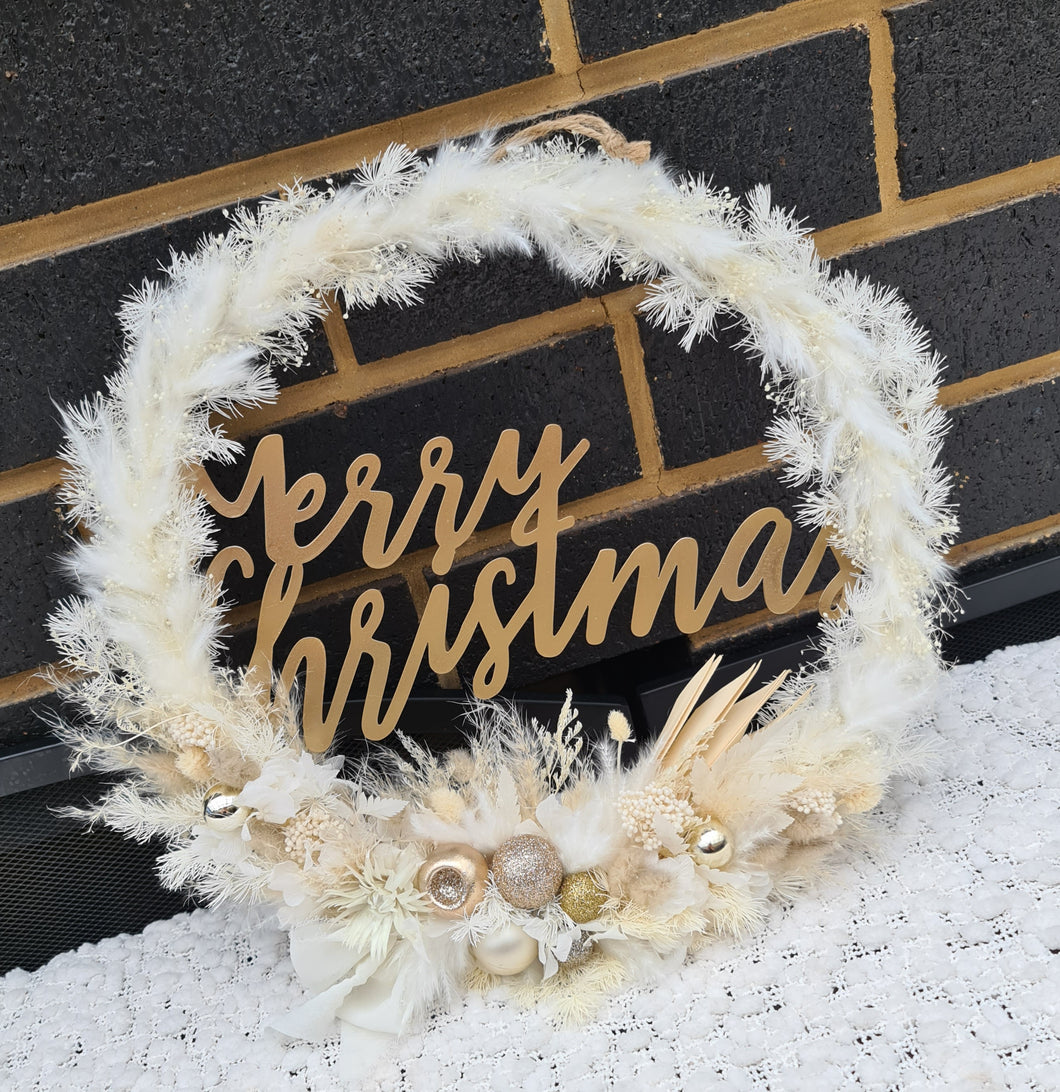 Boho elegant Everlasting flowers Christmas Wreath