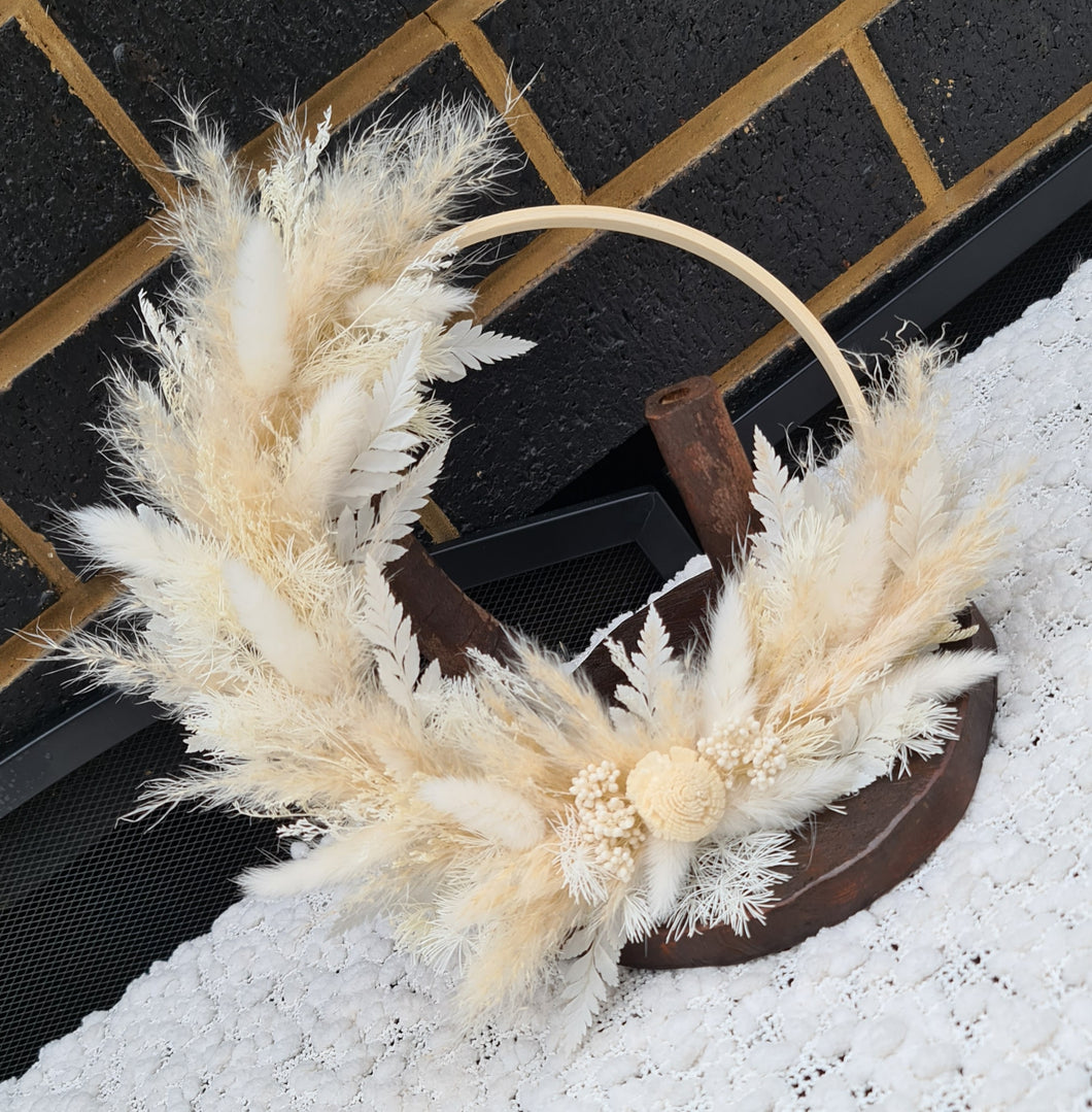 Boho fluffy Everlasting flowers Christmas Wreath
