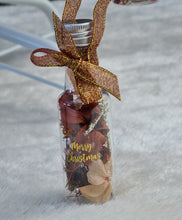 Load image into Gallery viewer, Preserved Everlasting flowers Christmas Bottles Xmas Décor - Rustic orange colours
