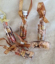 Load image into Gallery viewer, Preserved Everlasting flowers Christmas Bottles Xmas Décor - Rustic orange colours
