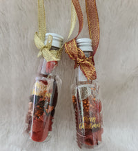 Load image into Gallery viewer, Preserved Everlasting flowers Christmas Bottles Xmas Décor - Rustic orange colours
