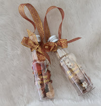 Load image into Gallery viewer, Preserved Everlasting flowers Christmas Bottles Xmas Décor - Rustic orange colours
