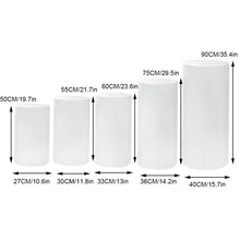 Load image into Gallery viewer, White cylinder plinth cake or flower stand - 55cm - HIRE ONLY
