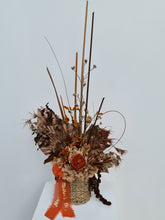Load image into Gallery viewer, Terracotta preserved peony in wicker pot - MOT05
