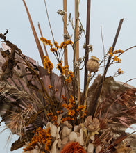 Load image into Gallery viewer, Terracotta preserved peony in wicker pot - MOT05
