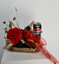 Load image into Gallery viewer, Preserved red rose with champagne gold and lights - MOT13
