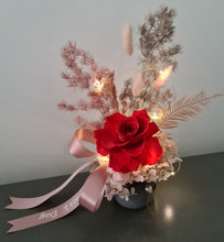 Load image into Gallery viewer, Preserved red rose with blush &amp; lights - MOT14
