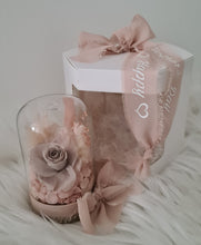 Load image into Gallery viewer, Mini preserved rose nude &amp; blush dome with gift box &amp; ribbon - MOT16
