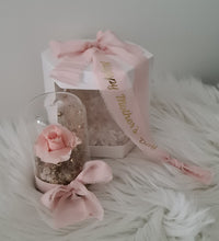 Load image into Gallery viewer, Mini preserved rose blush dome with gift box &amp; ribbon - MOT17
